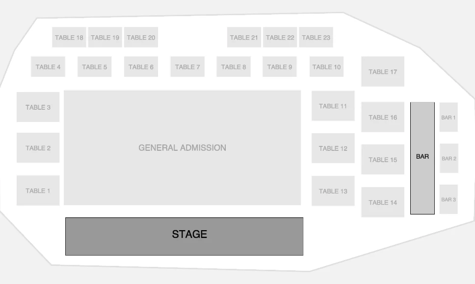 Seating plan: Jazz Cafe